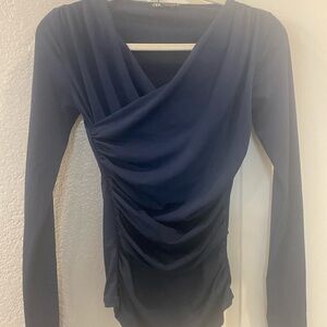 Elegant Navy Long Sleeve Top